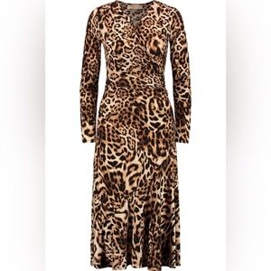 MICHAEL Michael Kors Animal Print Long Sleeve Wrap Dress
